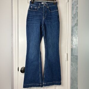 SPANX Flare Jeans Size 4 Medium Indigo FitSense Shaping Denim NWT